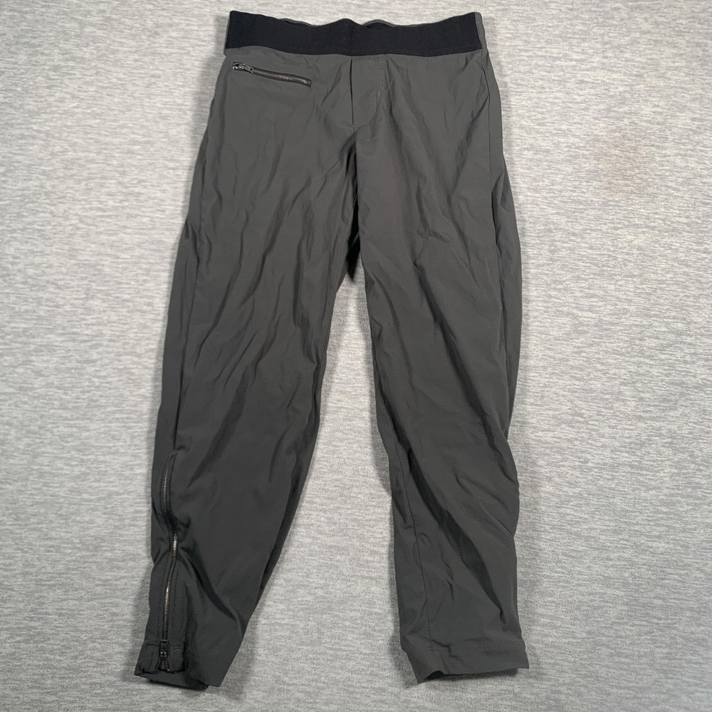 Athleta Pants Womens 2 Petite Black Stretch Ankle Zip Lightweight Travel Nylon